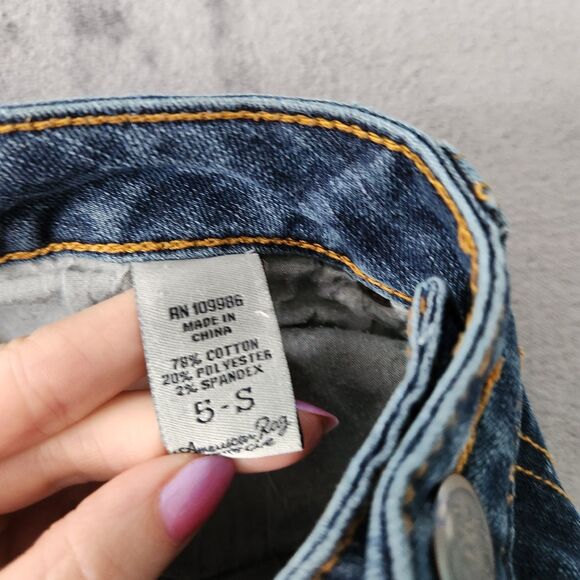 American Rag Womens Cie Jeans Size 5 Short Boot Cut Low Rise Medium Blue - Picture 8 of 9